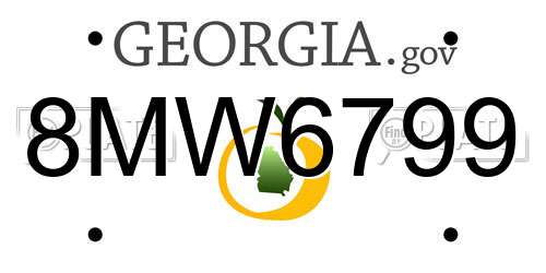 8MW6799 Georgia License Plate