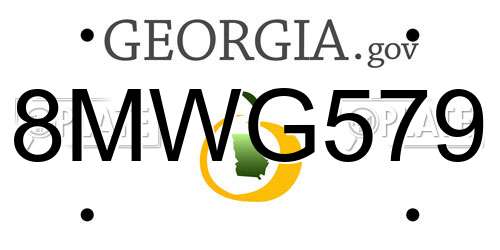 8MWG579 Georgia License Plate