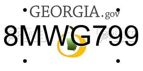8MWG799 Georgia License Plate