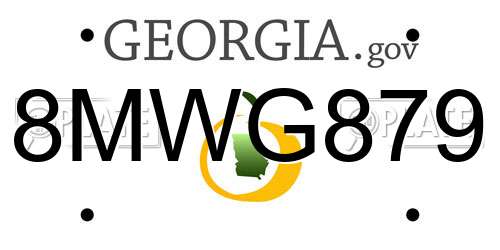 8MWG879 Georgia License Plate