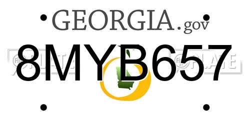8MYB657 Georgia License Plate