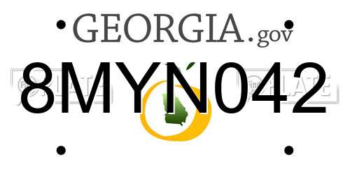 8MYN042 Georgia License Plate