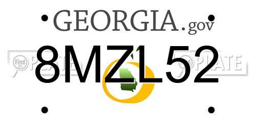 8MZL52 Georgia License Plate