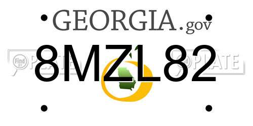 8MZL82 Georgia License Plate
