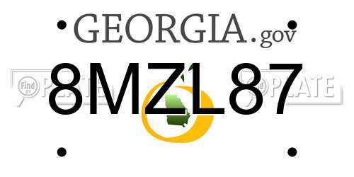 8MZL87 Georgia License Plate