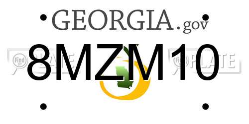 8MZM10 Georgia License Plate