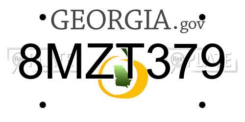 8MZT379 Georgia License Plate