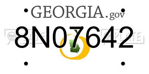 8N07642 Georgia License Plate