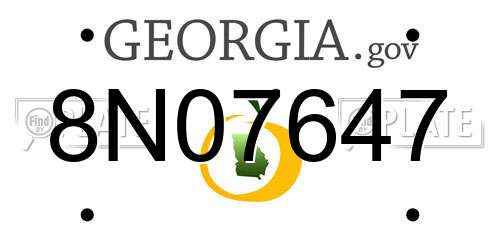 8N07647 Georgia License Plate