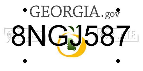 8NGJ587 Georgia License Plate