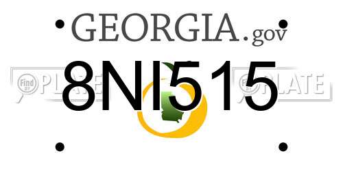 8NI515 Georgia License Plate