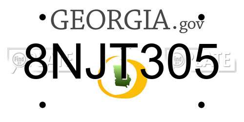 8NJT305 Georgia License Plate