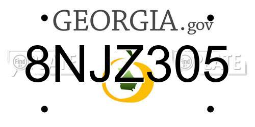 8NJZ305 Georgia License Plate