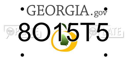 8O15T5 Georgia License Plate