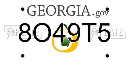8O49T5 Georgia License Plate
