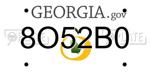 8O52B0 Georgia License Plate