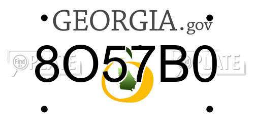 8O57B0 Georgia License Plate