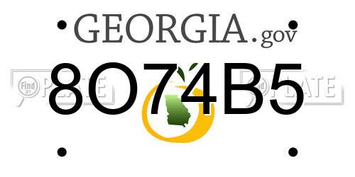 8O74B5 Georgia License Plate