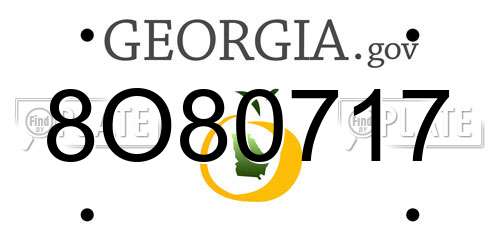 8O80717 Georgia License Plate