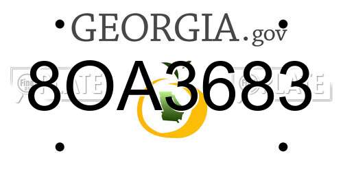 8OA3683 Georgia License Plate