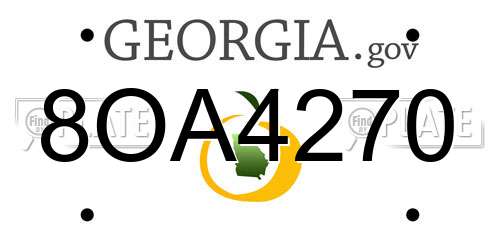 8OA4270 Georgia License Plate