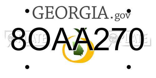 8OAA270 Georgia License Plate