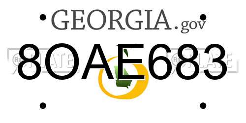 8OAE683 Georgia License Plate