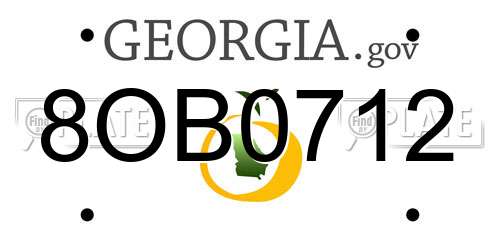 8OB0712 Georgia License Plate