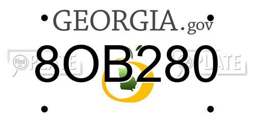 8OB280 Georgia License Plate