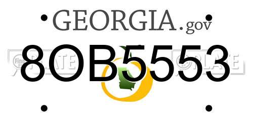8OB5553 Georgia License Plate