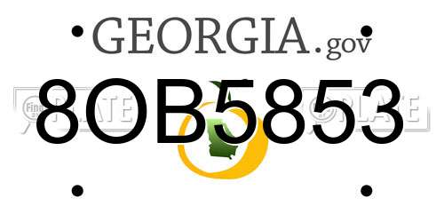 8OB5853 Georgia License Plate
