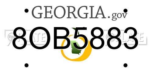 8OB5883 Georgia License Plate