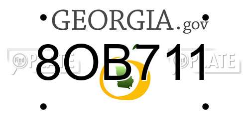 8OB711 Georgia License Plate