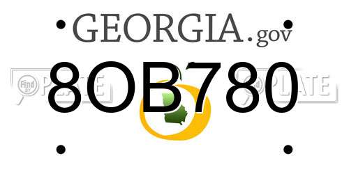8OB780 Georgia License Plate