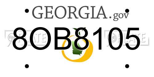 8OB8105 Georgia License Plate