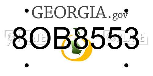 8OB8553 Georgia License Plate