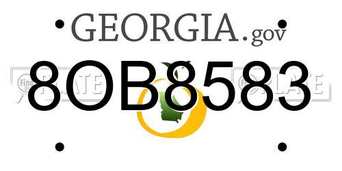 8OB8583 Georgia License Plate
