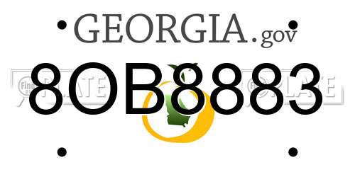 8OB8883 Georgia License Plate