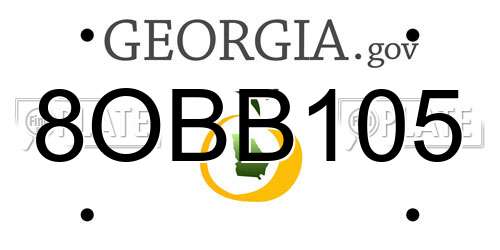 8OBB105 Georgia License Plate