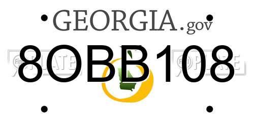 8OBB108 Georgia License Plate