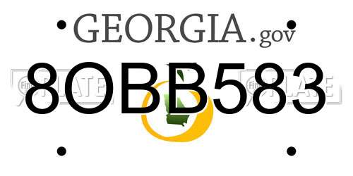 8OBB583 Georgia License Plate