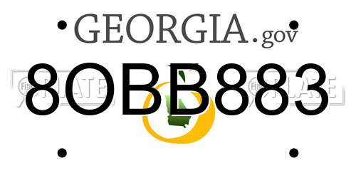 8OBB883 Georgia License Plate