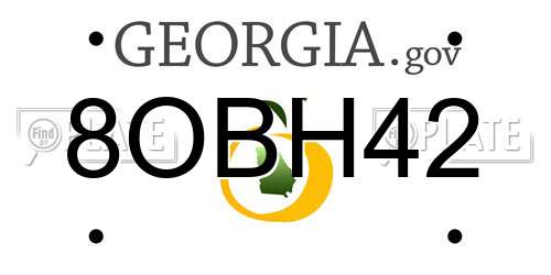 8OBH42 Georgia License Plate