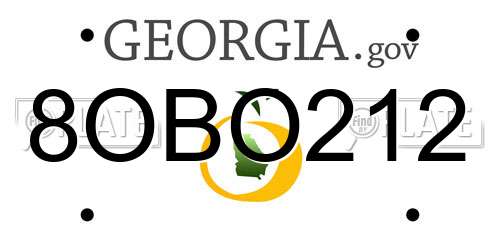 8OBO212 Georgia License Plate