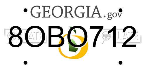 8OBO712 Georgia License Plate