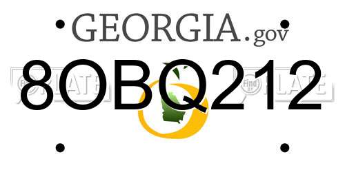 8OBQ212 Georgia License Plate
