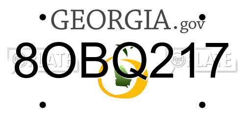 8OBQ217 Georgia License Plate