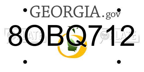 8OBQ712 Georgia License Plate