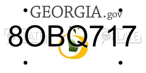 8OBQ717 Georgia License Plate