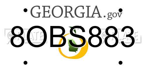 8OBS883 Georgia License Plate